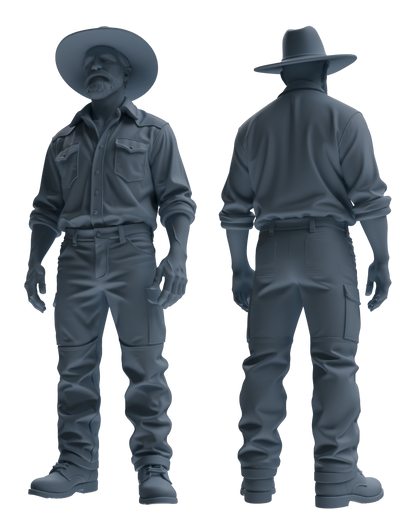 MRY-SFW LYTR906 Farm Worker Man Modern Model 4 pcs