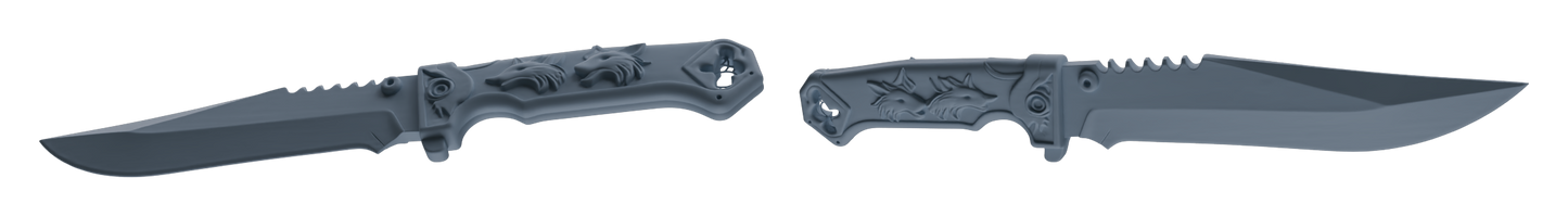 MRY-SFW LYGS392 Wolf Head Shaped Knife Weapon Modern Model 3 pcs