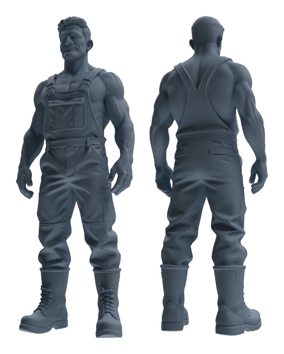 MRY-SFW LYTR924 Farm Worker Man Multi-pose Modern Model 4 pcs