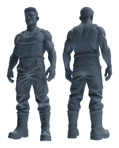 MRY-SFW LYTR924 Farm Worker Man Multi-pose Modern Model 4 pcs