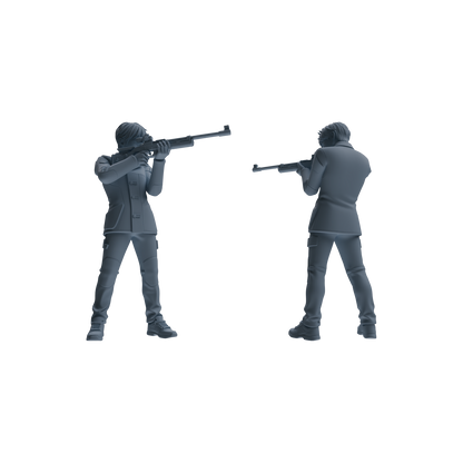 MRY-SFW LYTR795 Shooter Figure Modern Model 4 pcs Miniature Car Diorama Figures Scene Props Accessories Resin