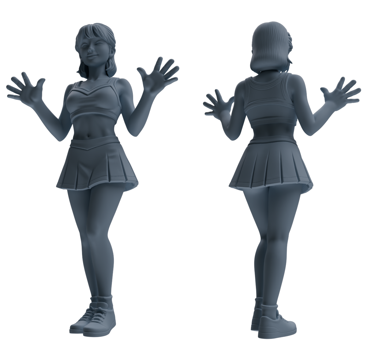 MRY-SFW LYTR864 Cheerleader Girl Figure Modern Model 4 pcs Miniature Car Diorama Figures Scene Props Accessories Resin