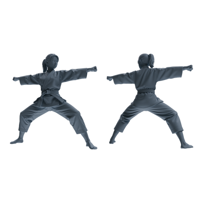 MRY-SFW LYTR814 Karate Child Athlete Figure Modern Model 4 pcs Miniature Car Diorama Figures Scene Props Accessories Resin