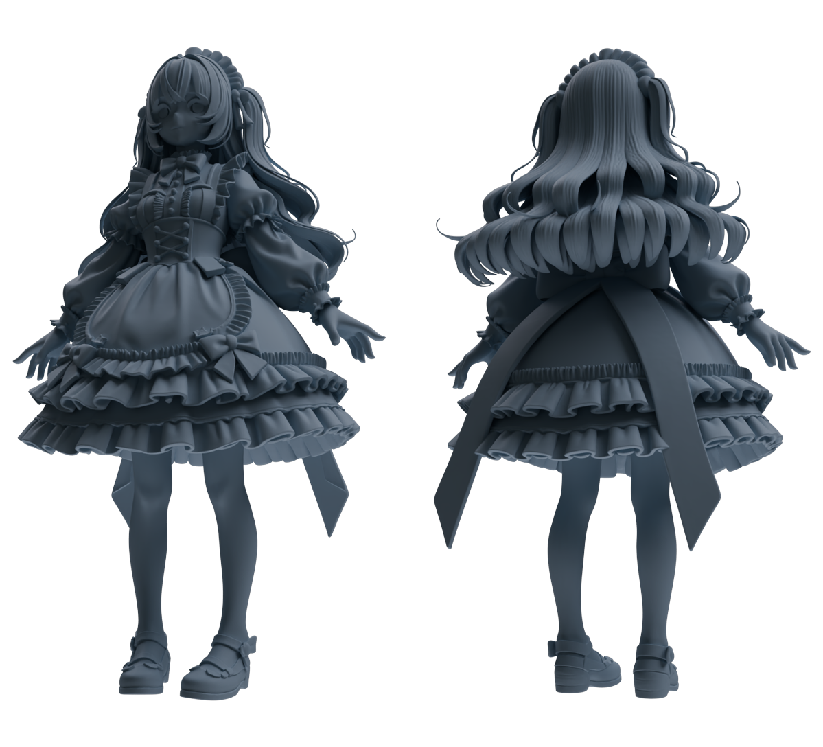 MRY-SFW LYTR871 Lolita Girl Figure Modern Model 3 pcs