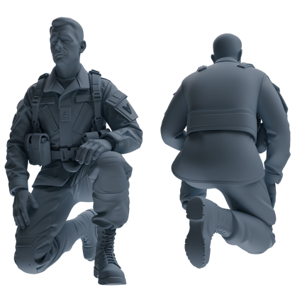 MRY-SFW SSTR186 Miniatures Soldier Model Kit Mine Clearance Engineer Soldier Pose Modern Model 3 pcs
