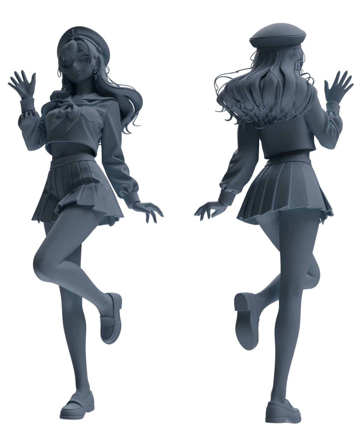 MRY-SFW LYTR883 Sailor Uniform Girl Figure Modern Model 3 pcs