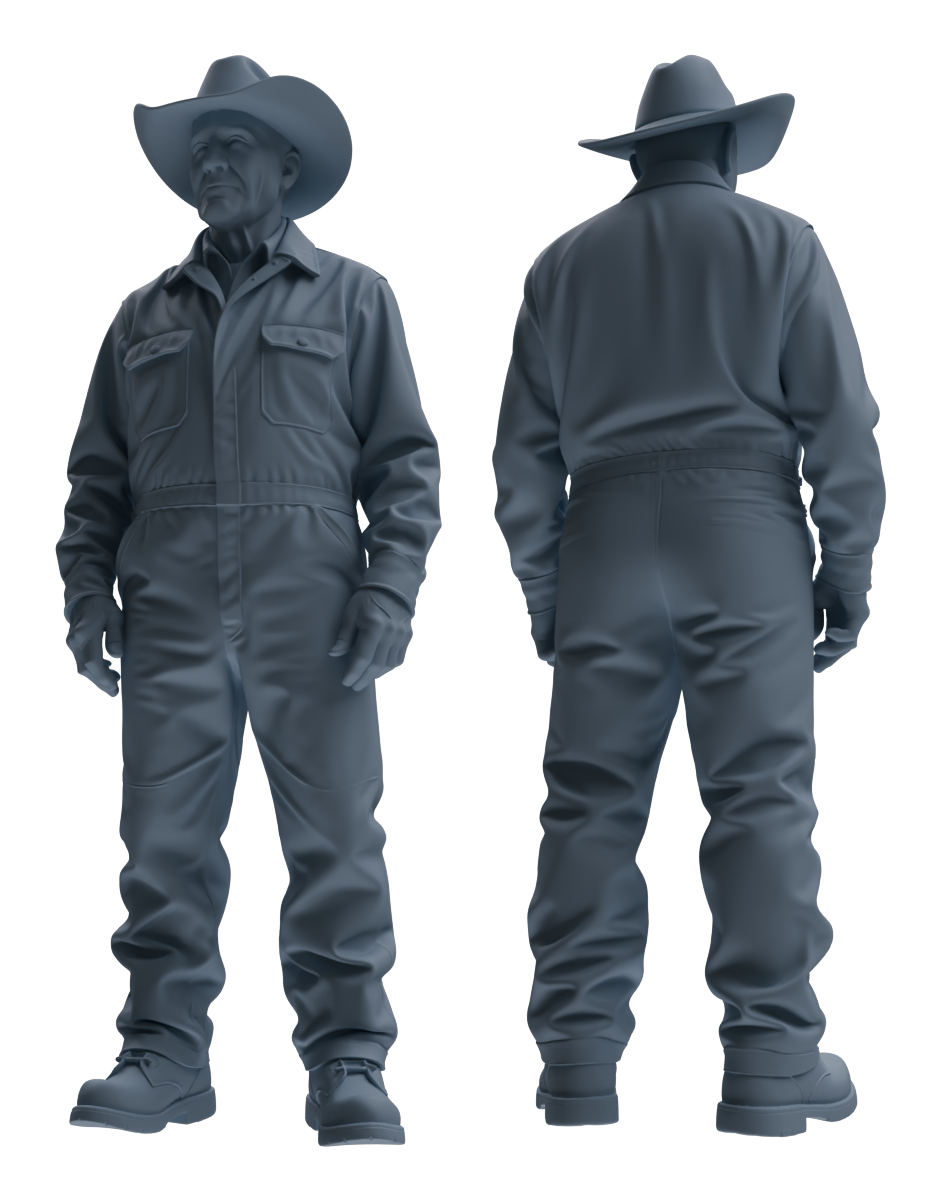 MRY-SFW LYTR922 Farm Cowboy Worker Multi-pose Modern Model 3 pcs