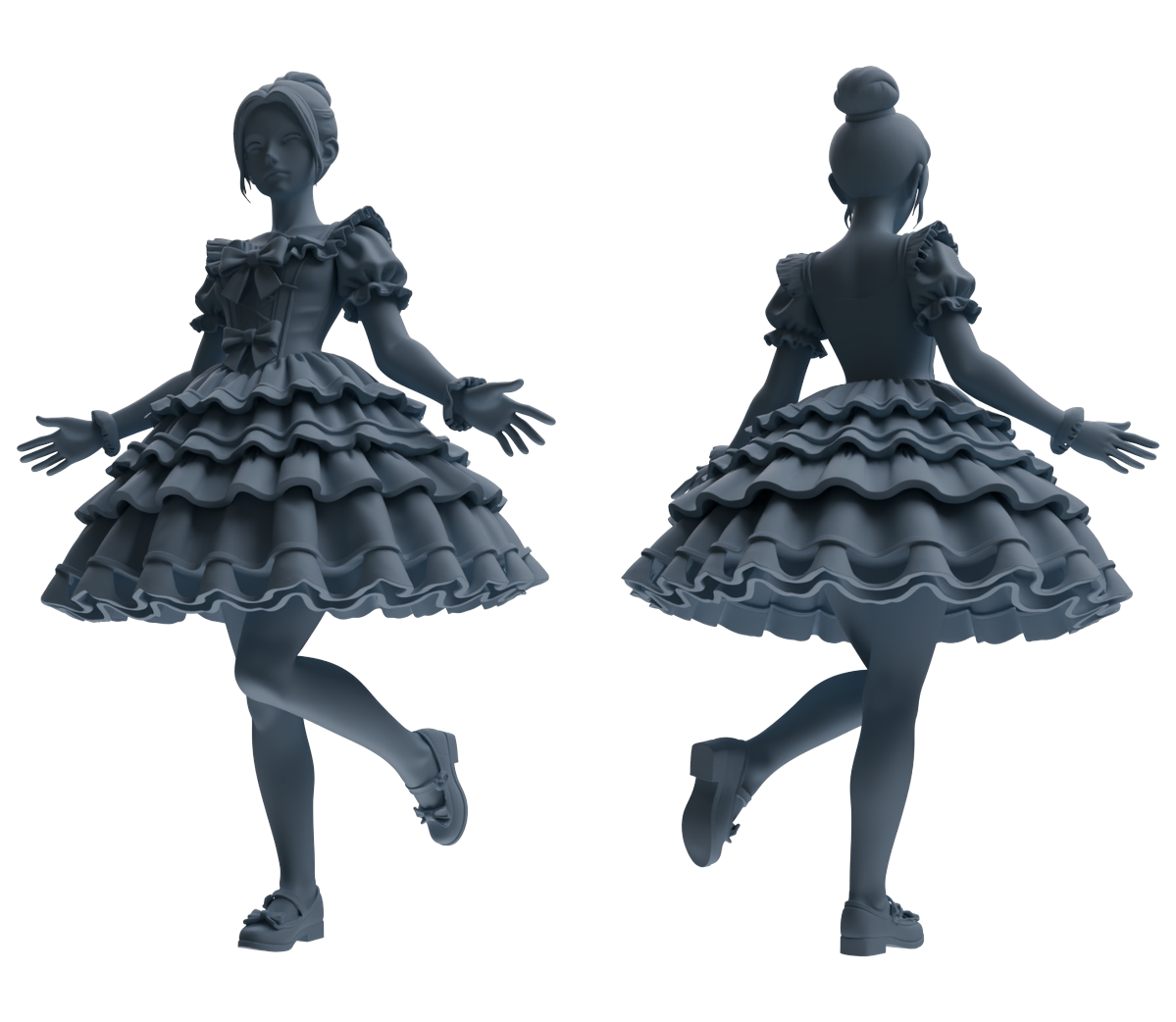 MRY-SFW LYTR873 Lolita Girl Figure Modern Model 4 pcs