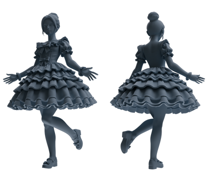 MRY-SFW LYTR873 Lolita Girl Figure Modern Model 4 pcs
