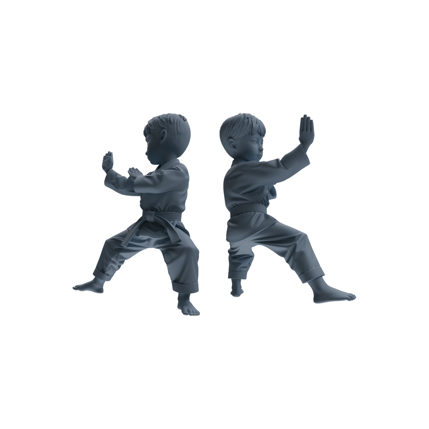 MRY-SFW LYTR817 Cartoon Karate Child Figure Modern Model 3 pcs Miniature Car Diorama Figures Scene Props Accessories Resin