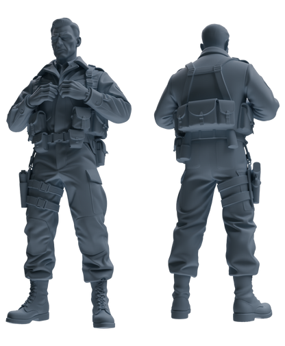 MRY-SFW SSTR209 Miniatures Soldier Model Kit WWII Gas Mask Soldier Pose Modern Model 4 pcs