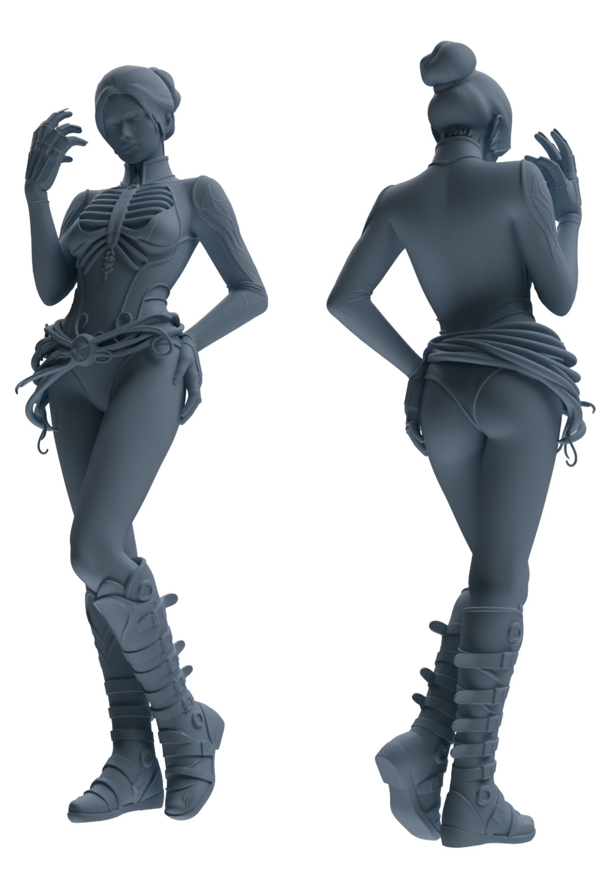 MRY-SFW LYTR855 Cyberpunk Girl Figure Modern Model 3 pcs Miniature Car Diorama Figures Scene Props Accessories Resin