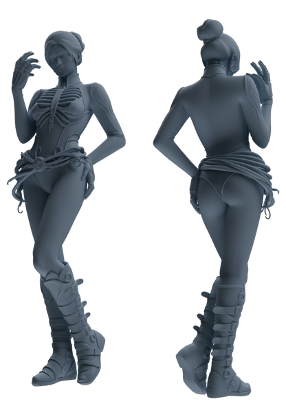 MRY-SFW LYTR855 Cyberpunk Girl Figure Modern Model 3 pcs Miniature Car Diorama Figures Scene Props Accessories Resin