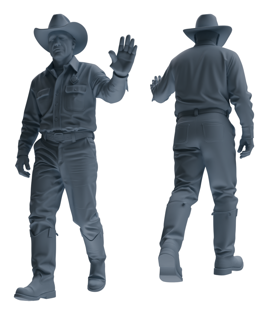 MRY-SFW LYTR900 Multi-pose Cowboy Man Modern Model 4 pcs