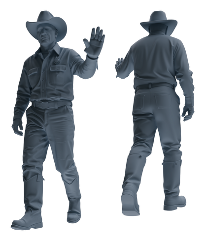 MRY-SFW LYTR900 Multi-pose Cowboy Man Modern Model 4 pcs