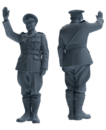 MRY-SFW SSTR196 Miniatures Soldier Model Kit Officer Salute Wave Pose Modern Model 3 pcs