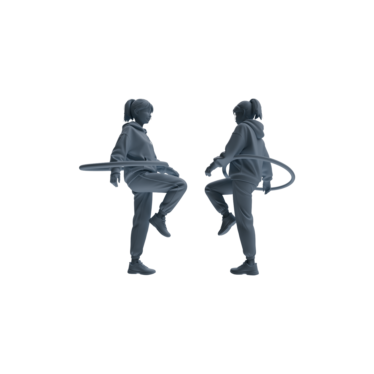 MRY-SFW LYTR792 Female Hula Hoop Figure Modern Model 3 pcs Miniature Car Diorama Figures Scene Props Accessories Resin