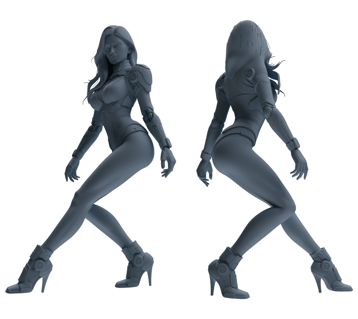 MRY-SFW LYTR867 Cyber Modified Woman Figure Modern Model 4 pcs