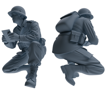 MRY-SFW SSTR193 Miniatures Soldier Model Kit Recon Communication Soldier Pose Modern Model 3 pcs