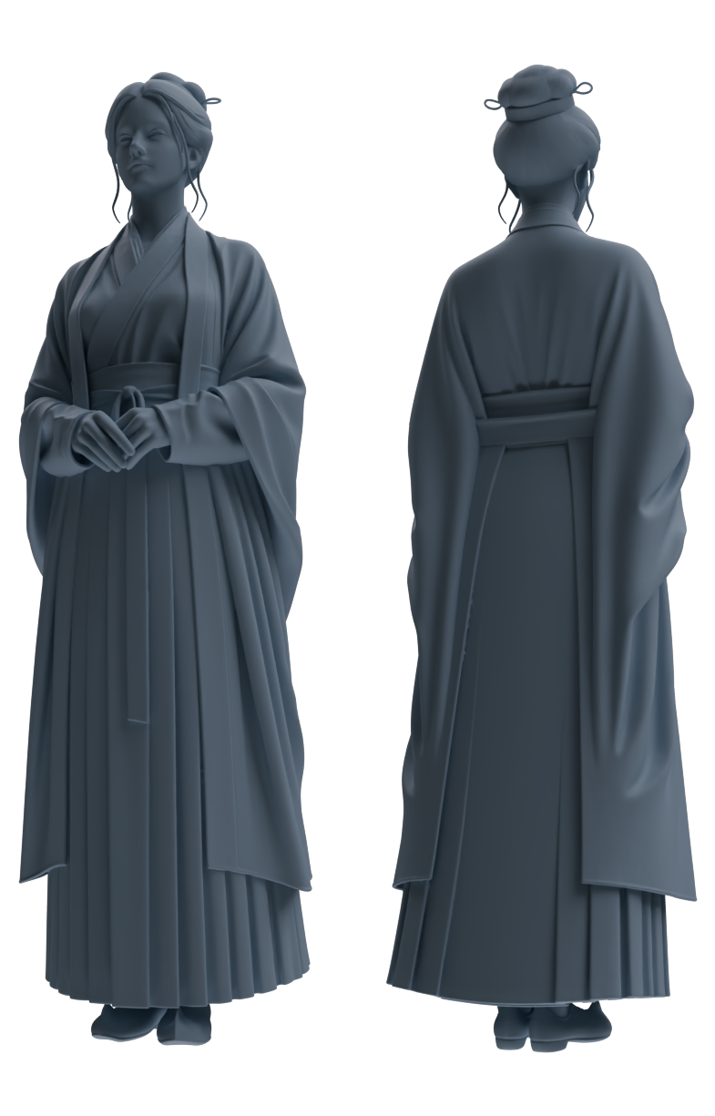 MRY-SFW LYTR890 Ancient Hanfu Woman Figure Modern Model 3 pcs
