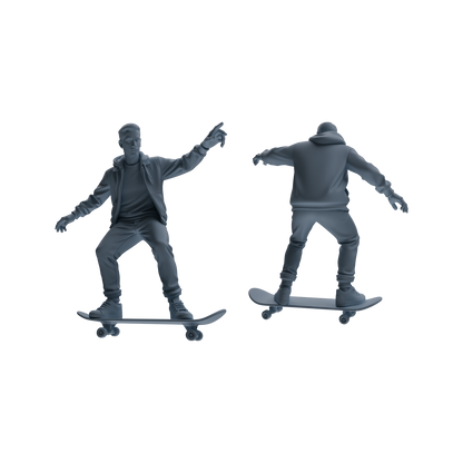 MRY-SFW LYTR800 Skateboard Figure Modern Model 5 pcs Miniature Car Diorama Figures Scene Props Accessories Resin