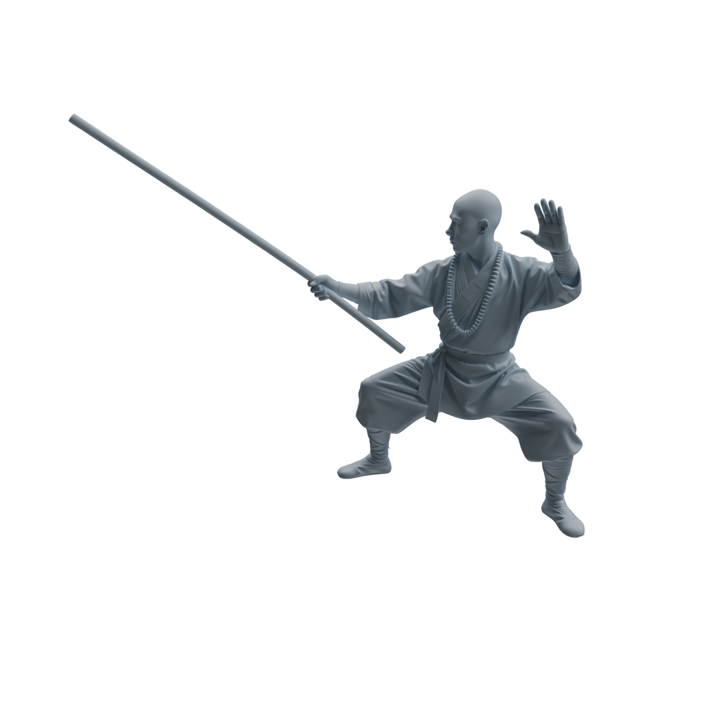 MRY-SFW LYTR1075 Staff-wielding Martial Monk Character Modern Model 4 pcs