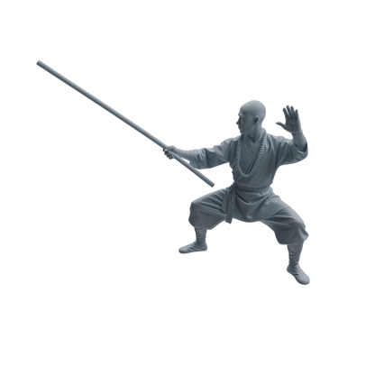 MRY-SFW LYTR1075 Staff-wielding Martial Monk Character Modern Model 4 pcs