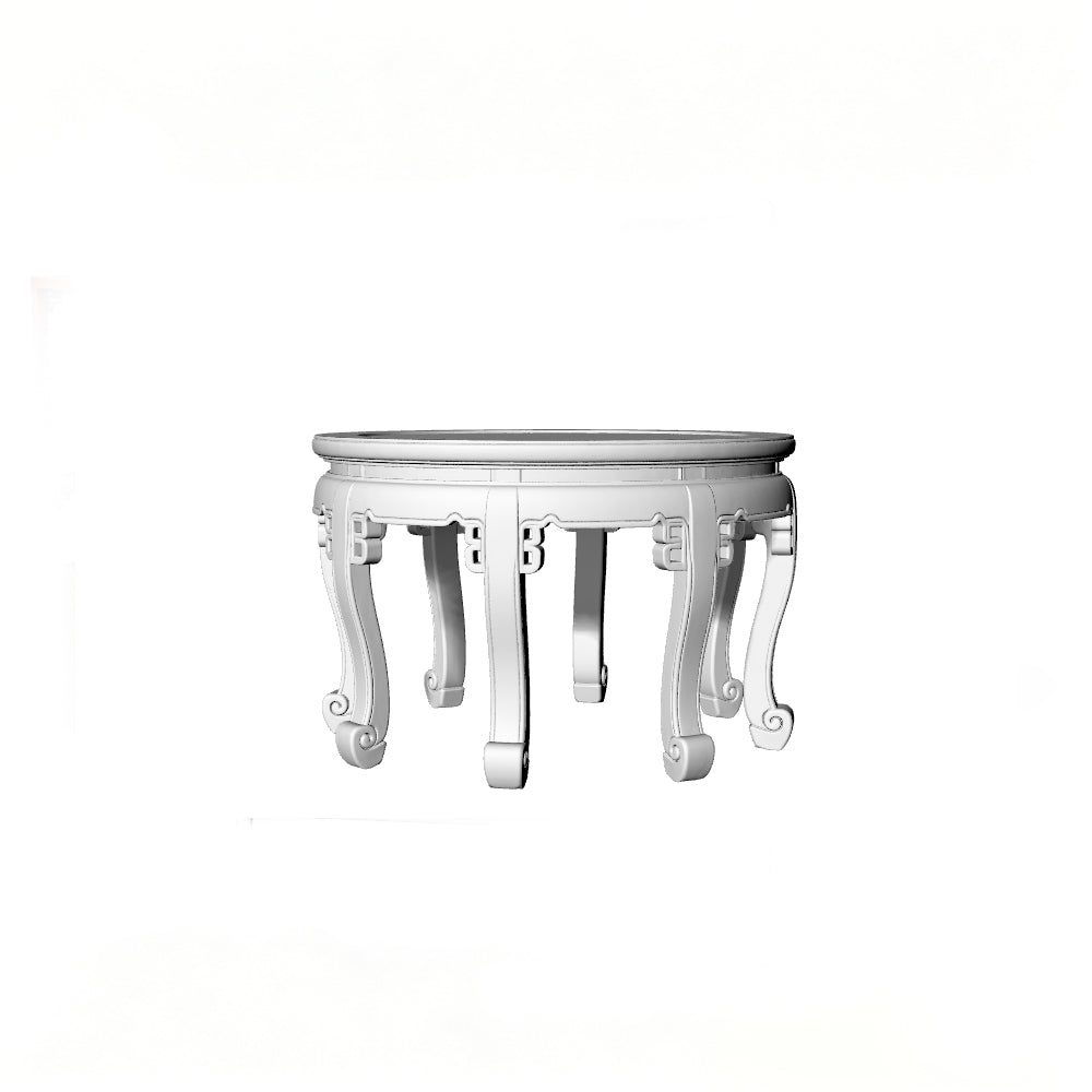 MRY-SFW LYTS526 3D Printed Chinese Tea Room Furniture Set, Unpainted White Resin, Miniature Dollhouse Diorama Accessories