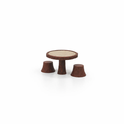 RHF0403B Wilderness Island Survival Series - Simple Tables and Chairs Desktop Ornaments Creative DIY Cottage Furniture Dollhouse Accessories Miniature Home Mini Models Dollhouse Accessories
