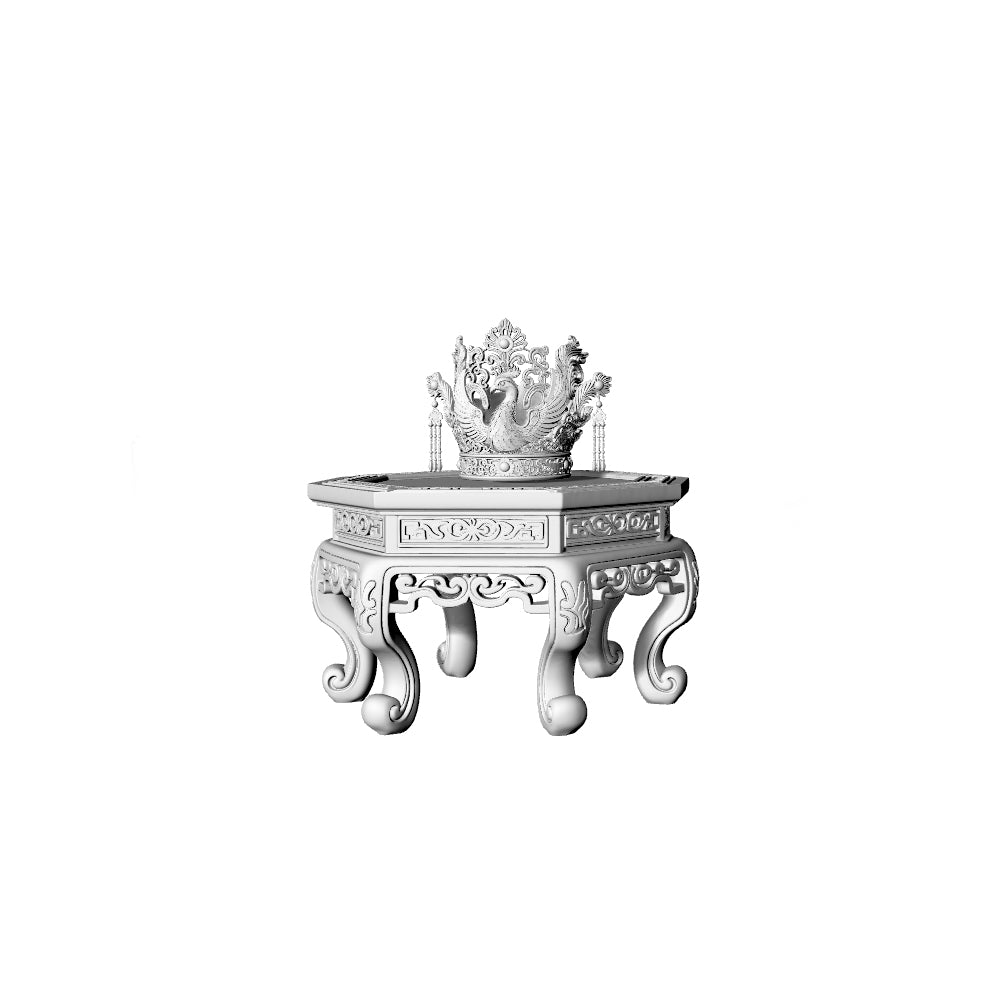 MRY-SFW LYTS530 3D Printed Chinese Ancient Palace Ornament Set, Unpainted White Resin, Miniature Dollhouse Diorama Accessories
