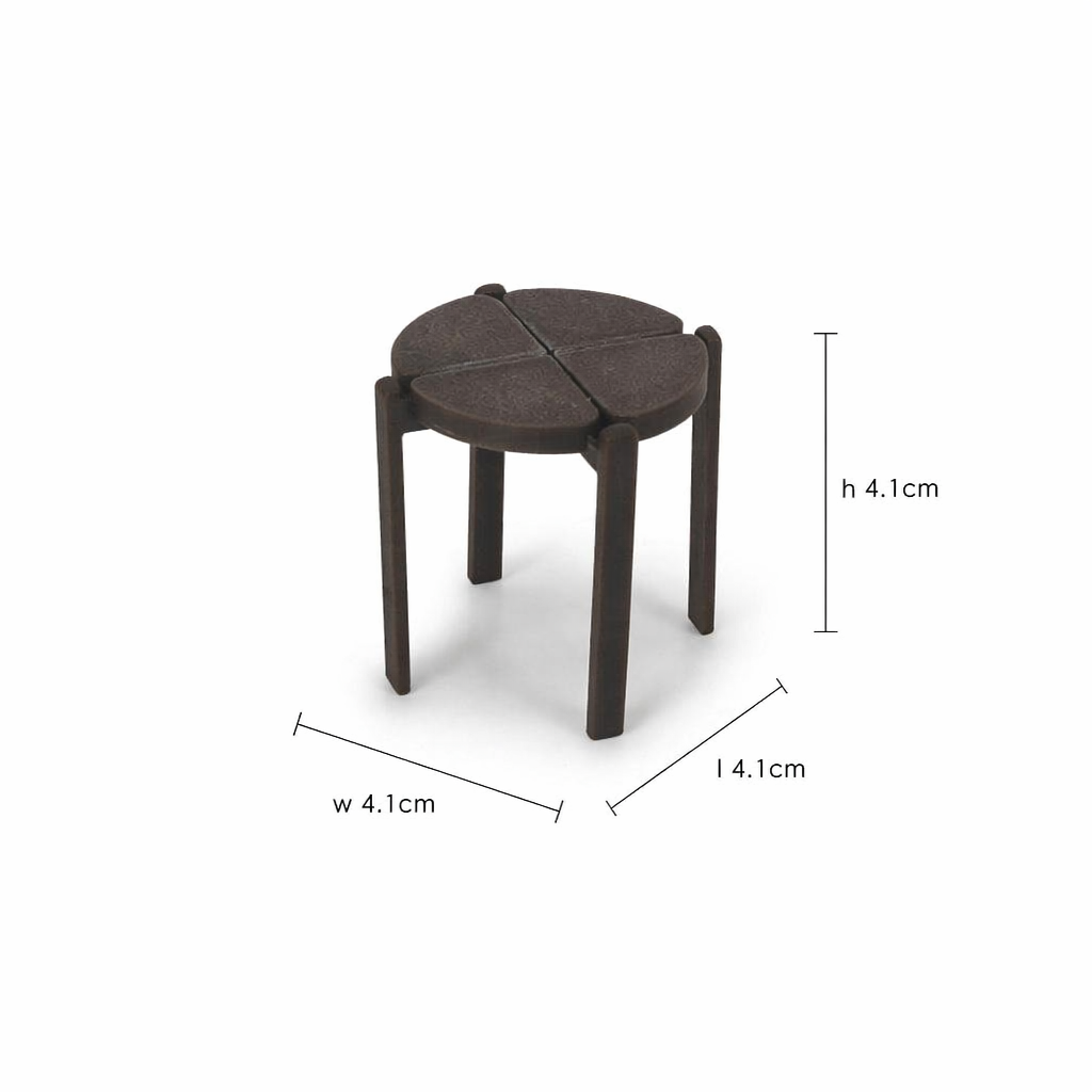 RHF0471 Modern four-leaf clover table and chair set Mini four-leaf clover round coffee table set minimalist style mini furniture modular fan-shaped mini furniture