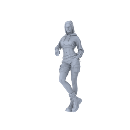 MRY-SFW LYTR551 Modern E-sports Trendy Girls Pose Group of 6 Miniature Car Diorama Figures Scene Props Accessories Resin