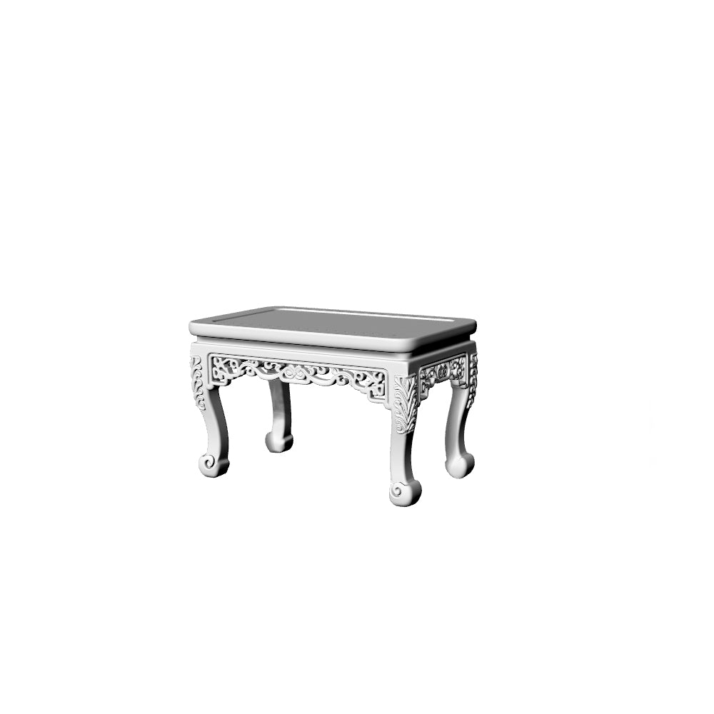 MRY-SFW LYTS525 3D Printed Chinese Classical Furniture Set, Unpainted White Resin, Miniature Diorama Dollhouse Accessories