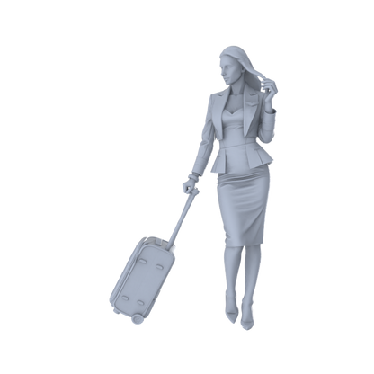 MRY-SFW LYTR555 Modern Flight Attendants Pose Group of 6 Miniature Car Diorama Figures Scene Props Accessories Resin