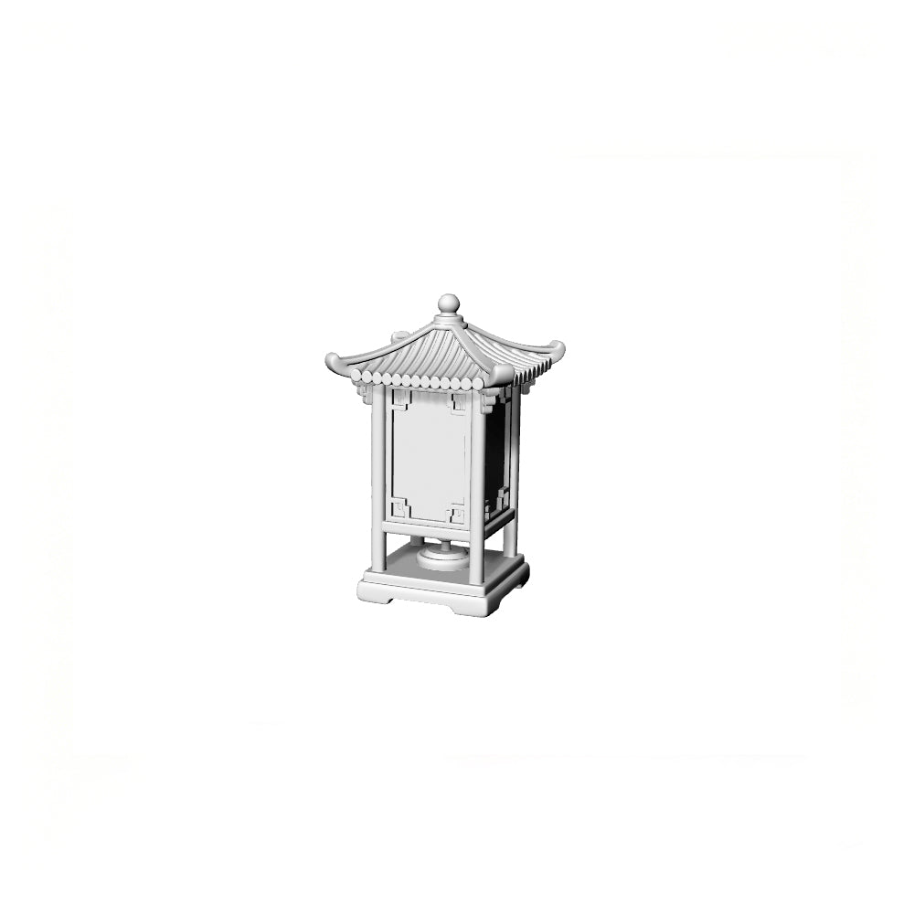 MRY-SFW LYTS531 3D Printed Chinese Zen Buddhist Altar Ornament Set, Unpainted White Resin, Miniature Dollhouse Diorama Accessories