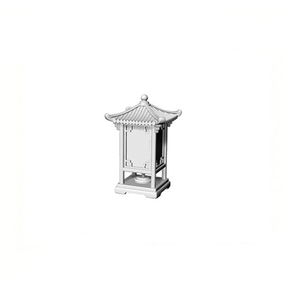 MRY-SFW LYTS531 3D Printed Chinese Zen Buddhist Altar Ornament Set, Unpainted White Resin, Miniature Dollhouse Diorama Accessories