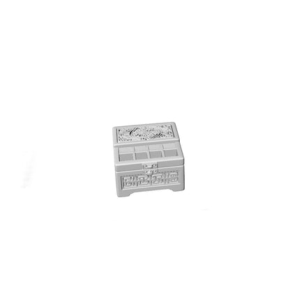 MRY-SFW LYTS522 3D Printed Chinese Classical Dressing Table Set, Unpainted White Resin, Miniature Ancient Architecture Dollhouse Diorama Accessories