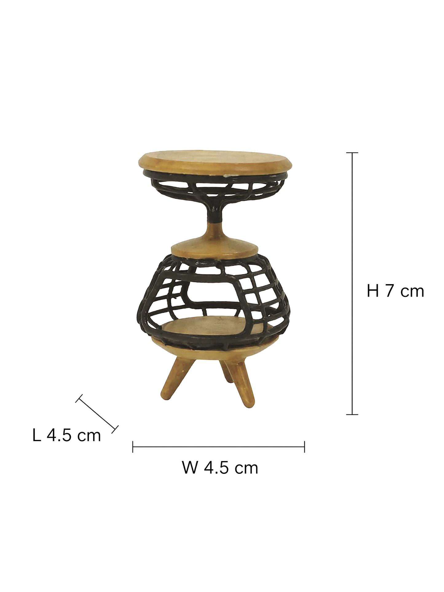 RHF0465B Side table for both humans and cats Human-cat shared miniature furniture natural wood style miniature side table mini hollow-out furniture