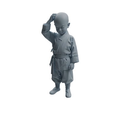MRY-SFW LYTR1072 Little Monk with Kung Fu Actions Character Modern Model 3 pcs