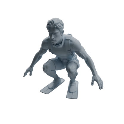 MRY-SFW LYTR1009 Male Lifeguard on Beach Character Modern Model 3 pcs