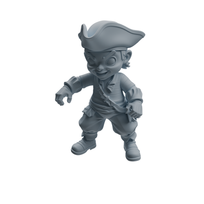 MRY-SFW LYTR1089 Chibi Pirate Character Modern Model 4 pcs