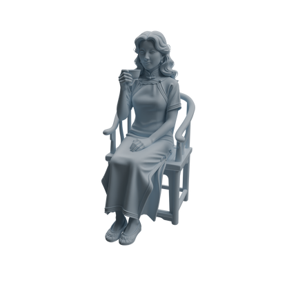MRY-SFW LYTR984 Republic of China Qipao Lady Tea Character Modern Model 3 pcs