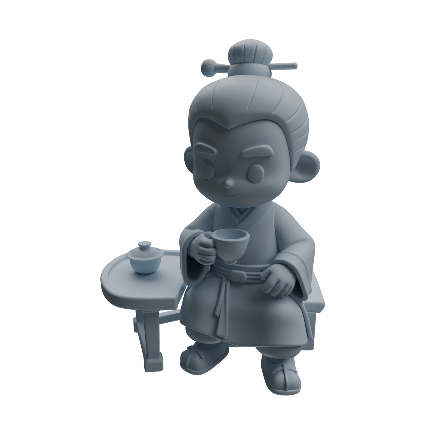 MRY-SFW LYTR976 Ancient Scholar Tea Drinking Character Modern Model 4 pcs