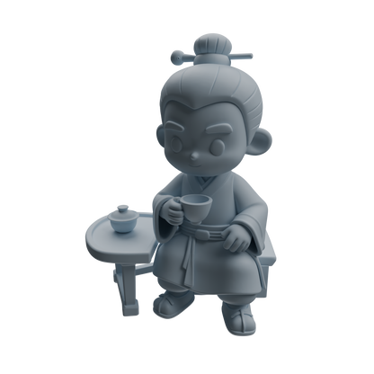 MRY-SFW LYTR976 Ancient Scholar Tea Drinking Character Modern Model 4 pcs
