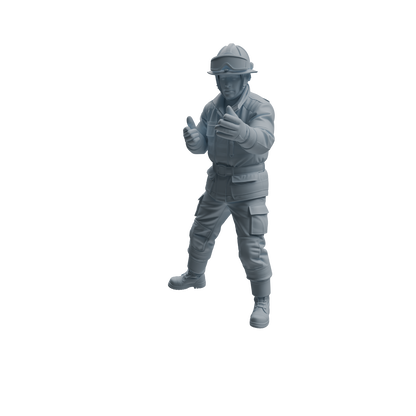 MRY-SFW LYTR1063 Firefighter Action Pose Character Modern Model 4 pcs