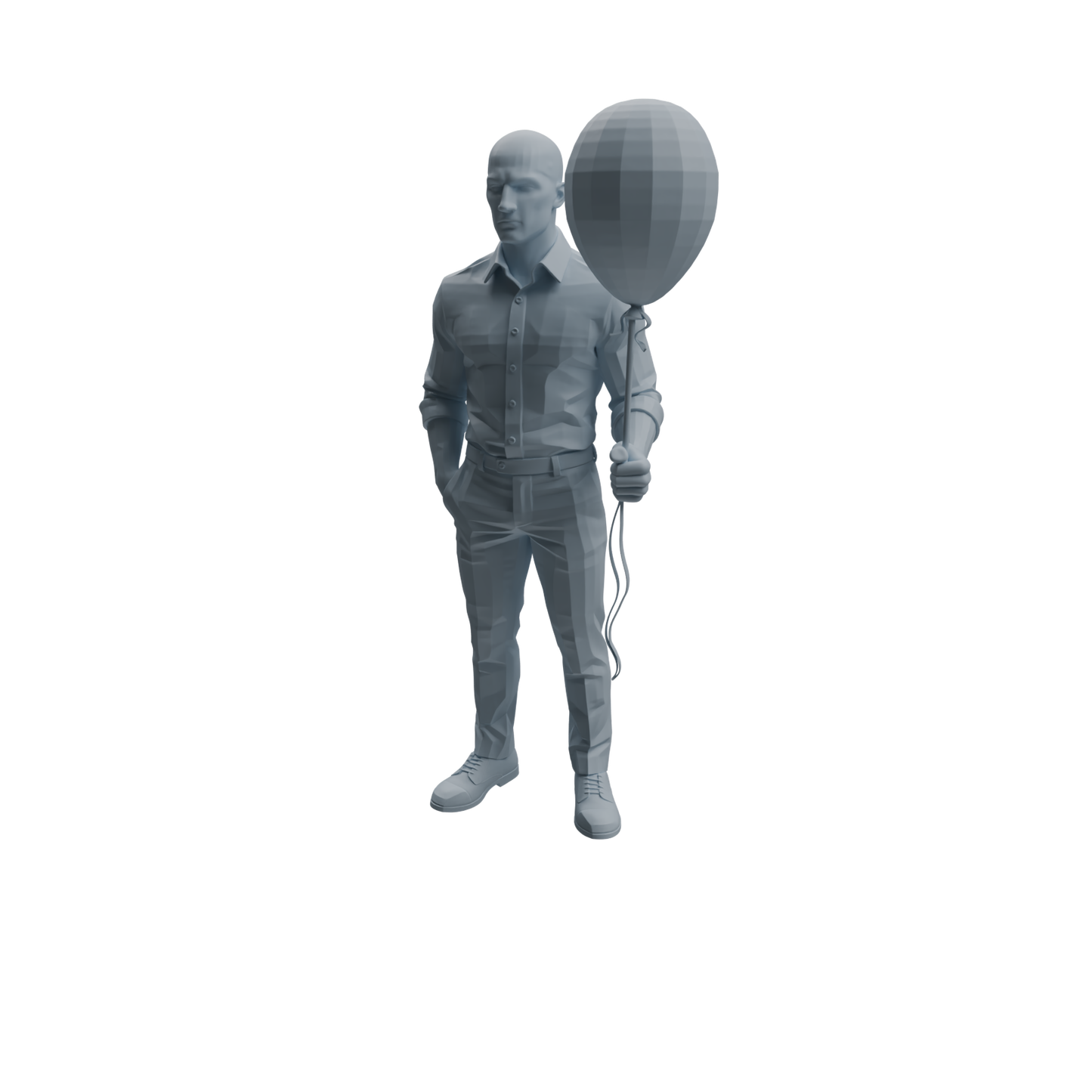 MRY-SFW LYTR1032 Amusement Park Themed People Holding Balloons Character Modern Model 4 pcs