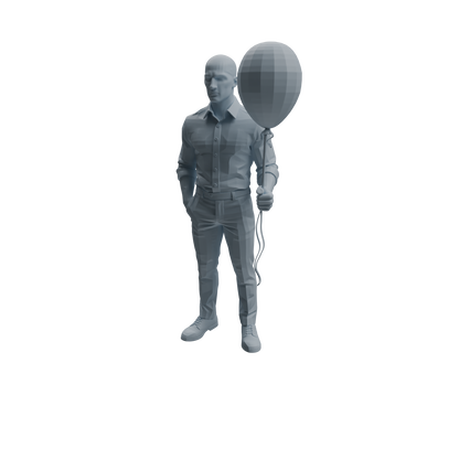 MRY-SFW LYTR1032 Amusement Park Themed People Holding Balloons Character Modern Model 4 pcs