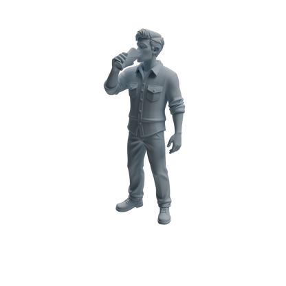 MRY-SFW LYTR937 Bar Guest Man Character Modern Model 3 pcs