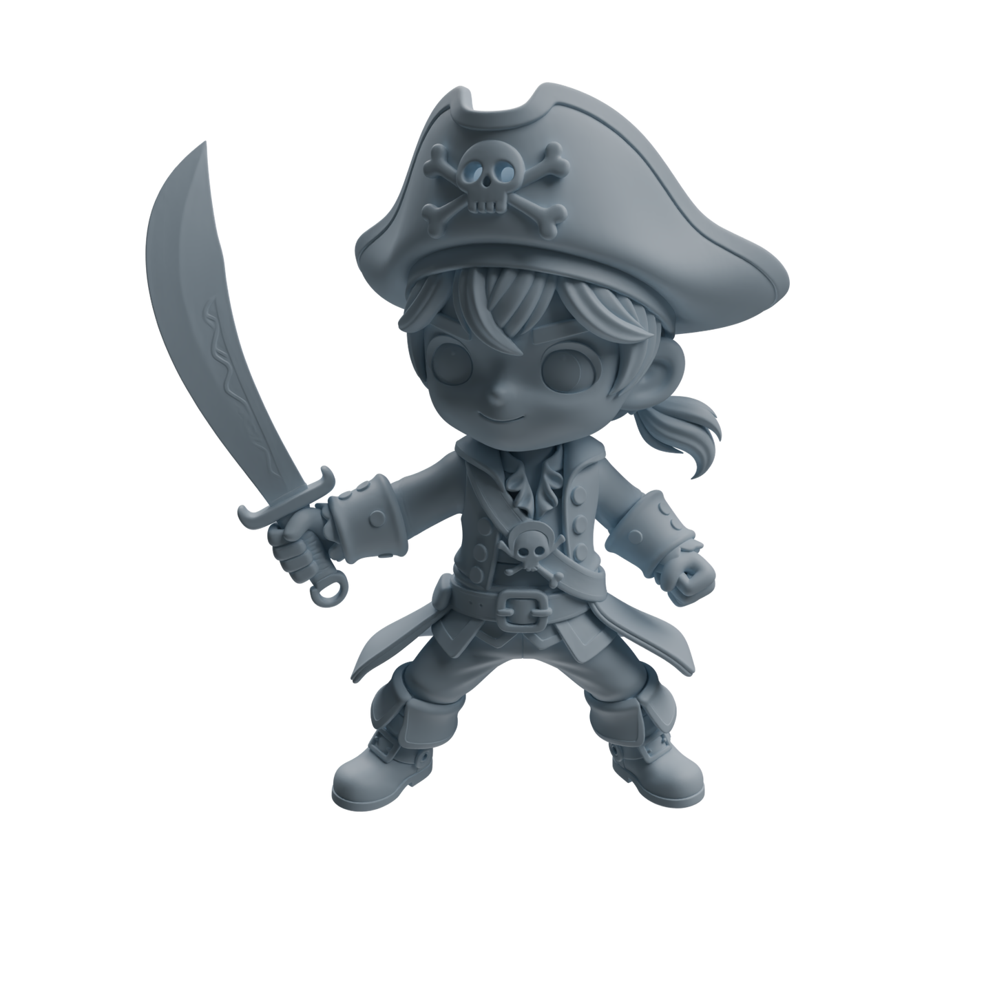 MRY-SFW LYTR1090 Chibi Pirate Boy Character Modern Model 4 pcs