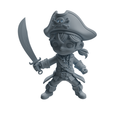 MRY-SFW LYTR1090 Chibi Pirate Boy Character Modern Model 4 pcs